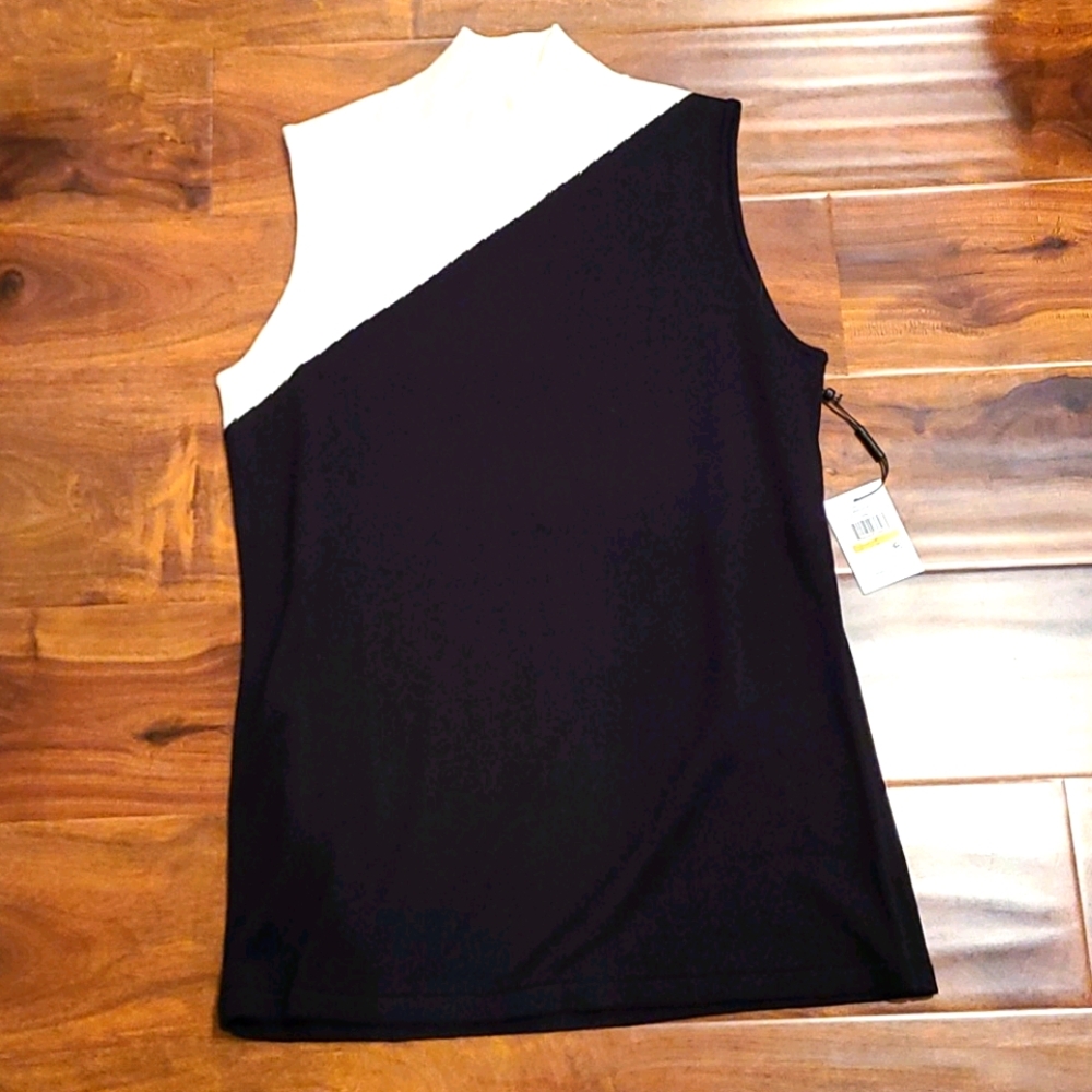 Calvin Klein Colorblock mockneck Top - Picture 2 of 7